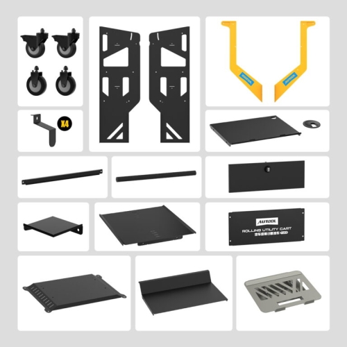 AUTOOL T23 Többszintes Szállítókocsi Kerekekkel és Fogantyúval