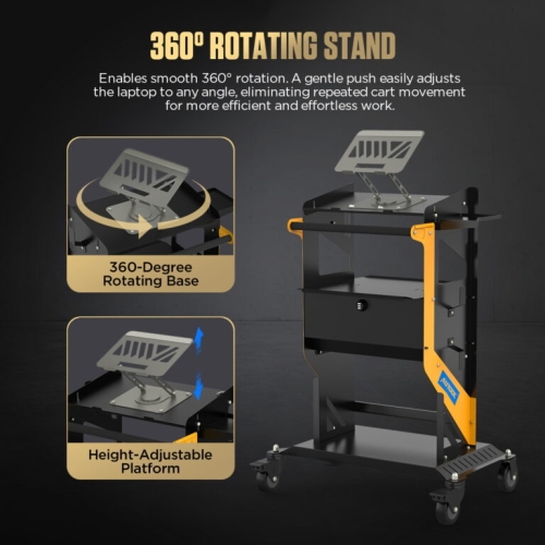 AUTOOL T23 Többszintes Szállítókocsi Kerekekkel és Fogantyúval