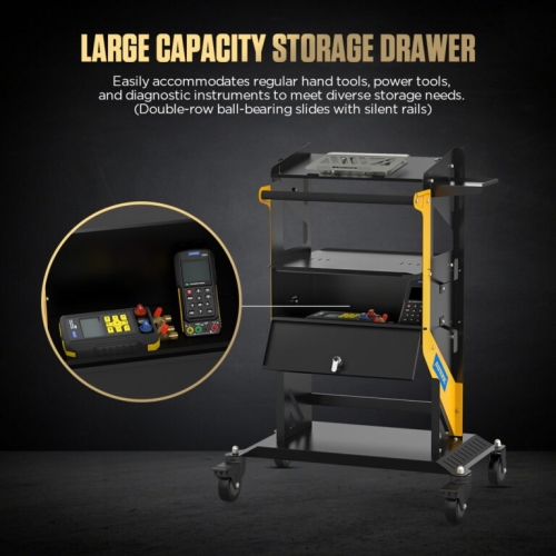 AUTOOL T23 Többszintes Szállítókocsi Kerekekkel és Fogantyúval