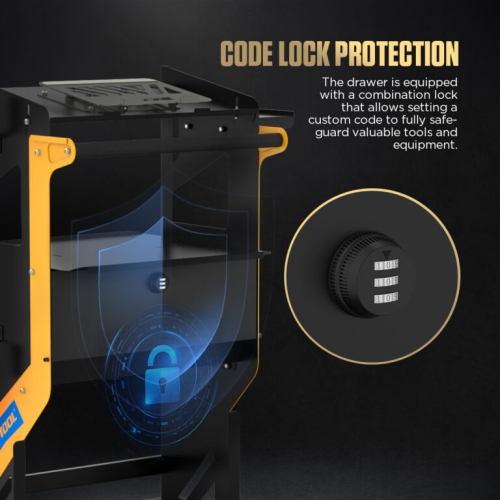 AUTOOL T23 Többszintes Szállítókocsi Kerekekkel és Fogantyúval