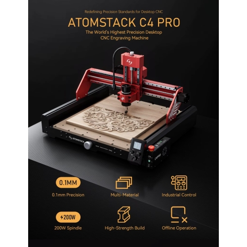 Atomstack C4 Pro CNC marógép + tartozékok