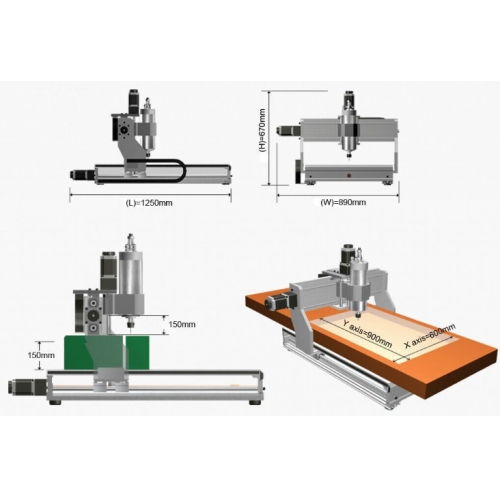 CNC  marógép 6090Z 4D + vízhűtéses