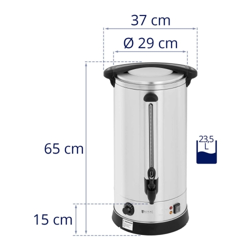 Vízforraló - 23,5 l - 2500 W - rozsdamentes acél - duplafalú