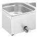 Bain marie ételmelegítő - 2000W - 4GN 1/2 - Leeresztő csap - Üvegburkolat