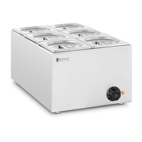 Bain marie ételmelegítő - 640 W - 6 x GN GN 1/6