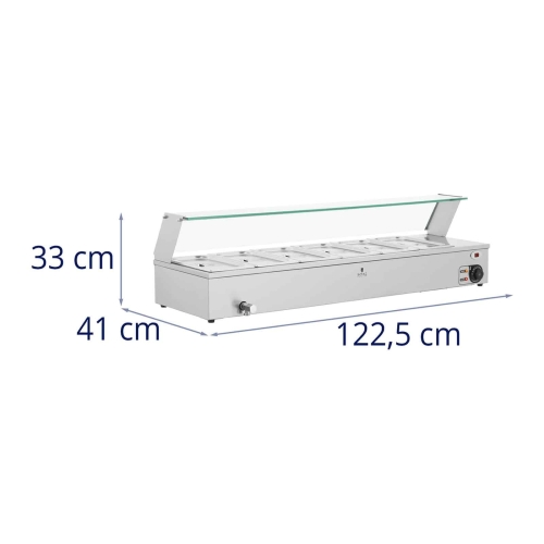 Bain marie ételmelegítő - 6 GN 1/3 konténer