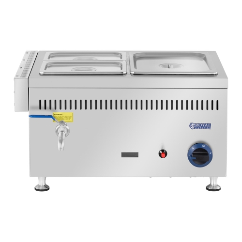 Bain Marie gáz ételmelegítő - 3300 W - 3GN - 0,02 bar - G20